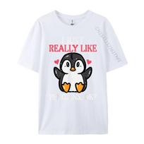 I Just Really Like Penguins Ok Cute Girls Toddler Black Graphic T Shirts Vintage 4XL white