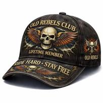 D Digital Printed Skull Cap Baseball Cap Sun Cap Outdoor Trend Men's and Women's Cap Hat Adjustable 55-60 black