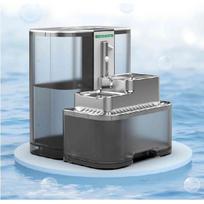 5L Automatinis nerūdijančio plieno gyvūnų geriamojo vandens dozatorius su tekančiu vandeniu, be filtro, be programėlės, atskiriantis nešvarų vandenį nuo šviežio Stainless steel bowl gray