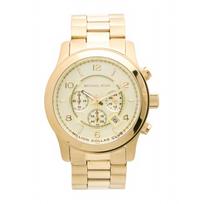 MICHAEL KORS Runway Men's Quartz Chronograph Watch cream/gold Dial stainless steel Strap MK8304 kreminė