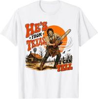 He's from Texas I Can Tell Lone Star Scary Horror T-Shirt 4XL black