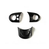 3Pcs For MINI COOPER R55 R56 R57 R58 R59 R60 R61 Steering Wheel Trim Panel Cover Decoration Sticker Car Accessories black