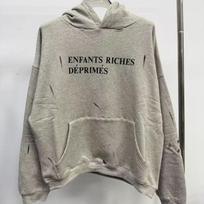 Dydelio dydžio suplyšęs džemperis su ryškiu raidžių spaudiniu Aukštosios gatvės stiliaus Medvilnės mišinio Žieminis džemperis Vyrams S Short Wide Fit gray