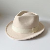 Short Brim Wool Felt Jazz Hat For Men Women Vintage Classic Gentleman Hat One Size smėlis