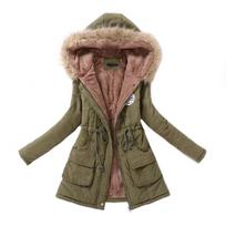 SCIONE Moteriškos Parka Mados Žiemos Šiltos Striukės Moteriškos Kailinės Apykaklės Paltai Parkas Megbėjai Moteriška medvilnė XXXL armijos žalia spalva