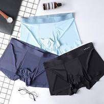MiiOW 3vnt Sexy Seamless Boxer Vyriški apatiniai Ledo Šilko Grafenas Antibakteriniai Bokseriai Apatiniai Kelnaitės Kelnaitės Apatiniai lagaminai L-5XL XL gray