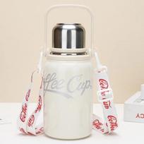 „Coca-cola“ tokios pat didelės talpos 316 nerūdijančio plieno termoso puodelis lauko nešiojamas vandens butelis su virve 1200ML balta