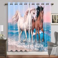 Arklių Langų Užuolaidos Miegamajam Gyvūnų Užuolaidos Svetainei 3D Skaitmeninė Spauda Užuolaida Langui Namų Dekoras 2 Skydai W60H60(CM)x2PCS&HOOK brown