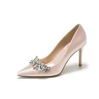 Prabangūs kalnų krištolo aukštakulniai Kristaliniai vestuviniai batai Vestuviniai batai Moteriški elegantiški stiletto kulniukai Vestuvėms Nuotakos pamergės bateliai 39 white