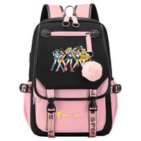 Naujas Anime Sailor Moon USB Paauglių Mokyklinis Kuprinė Vyrų ir Moterų Diržinė Atverčiama Kuprinė 45CMX32CMX15CM