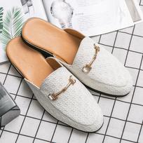 Itališki vyriški šlepetės Suede Odiniai Loaferiai Moccasins Lauko Sandalai Vyriški Laisvalaikio Batai Vyrams Vasaros Dizainerio Prekės Batai 2024 45 beige