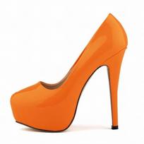 Moteriški aukštakulniai siurblys 14 cm apvalios pirštinės stiletės Talon Femme Seksualūs moteriški raudoni vestuviniai batai Juodi platforminiai aukštakulniai dideli 44 dydis 39 oranžinė