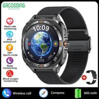 SACOSDING Men's GPS Smart Watch Built-in GPS Compass Altitude BP DIY Video Album GPS Sports Watch For Android IOS gray