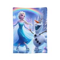 Frozen Elsa Anna Olaf    Fantazijos Komedija Megztos Antklodės Vilnos Super Šilta Mesti Antklodė Miegamajam Sofai Lovatiesė 50x60in