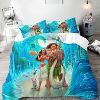 Moana pledo užvalkalų komplektas Antklodė Lovos Patalynė 3D Vaikų Patalynės Komplektas 3 Dalys 1 Antklodės Užvalkalas Karališkas Dydis 90X200CM blue