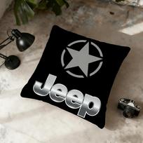 J-Jeep-ES Logotipas Šauni Automobilio Pagalvės Užvalkalas Namų Biuro Patogus Nordic Paprastumas Hit Su Užtrauktuku Pagalvės Užvalkalas 40cmx40cm black