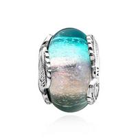 [PANDORA PANDORA] 792577C00 Curved Feather & Multicolor Glass Murano Silver Charm 792577C00 white