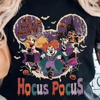 Hocus Pocus Halloween TShirt Retro Movie TShirt with Winnie Mary Spooky Castle Bat and Pumpkin Women and Unisex 4XL blue