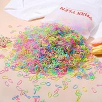 500 vnt. Mergaičių spalvingos vienkartinės gumytės plaukams, plaukų juostelės, vaikų kuoduko laikikliai, vaikų plaukų aksesuarai, scrunchie 500 pieces beige