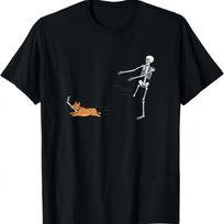 Cute Corgi Dog _ Funny Skeleton Halloween T-Shirt XXXXXL juoda