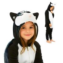 Piżama Onesie Kigurumi Kostium Przebranie Czarny Husky Dzieci 125 - 135Cm black