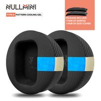 Nullmini Cooling Gel Earpads for Audio-Technica ATH-AD200 AD300 AD400 AD500 A500 A500X AD700 AD900 Headphones Ear Cushion blue