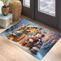 Kalėdinio nykštuko rašto durų kilimėlis Minkštas kilimas Svetainė Virtuvė Miegamasis Vonios kambarys Skalbykla Kalėdiniai namai Kalėdinė dekoracija 40x60cm gray