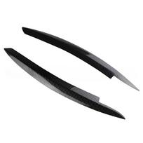 For Volkswagen Golf 6 MK6 GTI R Line Front Headlight Eyebrow Trim, Carbon Fiber Pattern Decorative Sticker, Car Headlamp Eyelid Cover black