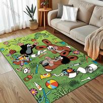 Mažojo kurmio paveikslėlio animacinis kilimas svetainei, miegamajam, sofai, prie durų, sofos stalo plotui, neslystantis grindų kilimėlis, dovanoms 60cm x 90cm