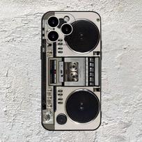 Retro kasetinio grotuvo telefono dėklas, tinkantis iPhone 17 16 15 14 13 12 11 Pro/Max/Plus, apsaugantis nuo kritimo ir smūgiams atsparus galinis dangtelis iPhone12Promax