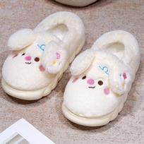 Šiltos moteriškos animacinio stiliaus ruonio pliušinės neslystančios namų šlepetės Size 40-41 white