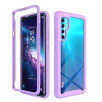 For TCL 20 Pro 5G Crystal Case Hybrid Hard Back Panel Bumper Frame Shell TCL 20 Pro Case Phone TCL20 20Pro Shockproof Capa Funda For TCL 20 Pro 5G&No Screen Protector violetinė