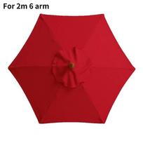 Stilingas ir funkcionalus lauko terasos skėtis su rankiniu atidarymo mechanizmu nuo saulės ir lietaus Red,200cm 6 Arm