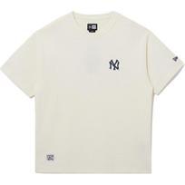 New Era FW25 MLB New York Yankees Western Trend Series Back Logo Print Casual Crew Neck Short Sleeve T-Shirt Unisex T-Shirts 14726592 M white