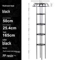 Cross Garden Tomato Cage: Umbrella-Shaped Climbing Rose and Flower Support Tower. black