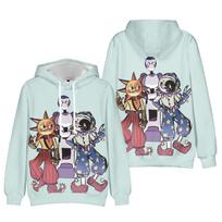 Light Mint Green FNAF Sundrop Moondrop Marionette Front Back Print Pullover Hoodie Unisex Sweatshirt S gray