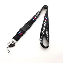 Nailoninis BMW M emblemos dirželis su spausdinimo stiliaus raktų pakabuku, raktų pakabukas BMW M Performance M1 E90 E60 E46 2 3 4 5 7 serijos priedams ysbf88 black