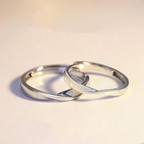 New Fashion Mobius Smooth Couple Rings Classic Silver Adjustable Ring For Men Women Wedding Jewelry Valentine's Gift resizable&1 Pair gray