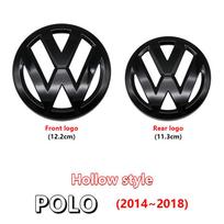2pcs ABS Car Front Grill Emblem Rear Trunk Badge Logo for Volkswagen VW Polo 2011-2013 2014-2018 2019-2024 Scirocco Quality Kit Bu2 1 set black
