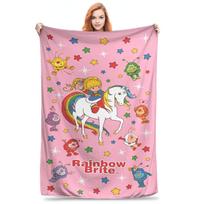 Cozy Rainbows Brite Blanket Stuff Sofa Decorative Throw Blanket Lightweight Thin Velvet for Office Size: 75*100cm, Weight: 280 GSM pink