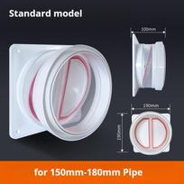 Virtuvės gartraukių atbulinis vožtuvas 150/160/180MM/200MM vamzdis Dvigubas oro išleidimo angos 150/160/180MM/200MM vamzdis Šviežias ABS Labai sandarus Ir Atsparus karščiui Upgraded Model
