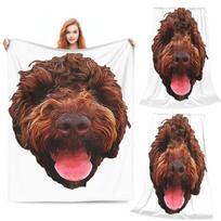 Boho Dogs Lagotto Romagnolo Sunset Blanket Soft Warm Flannel Throw Blanket Cover for Bed Living room Picnic Travel Home Sofa 75x100cm (30x40inch) brown
