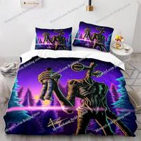 3D Print Siren Head Bedding Set Single Twin Full Queen King Size Bed Set Aldult Kid Bedroom Duvet Cover Sets 140x200cm purple
