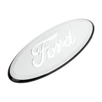 For Ford Mondeo Fusion Focus Fiesta Kuga Edge Transit Ecosport 12.5x5cm Car Front Emblem Logo Rear Trunk Badge Decal Decoration white