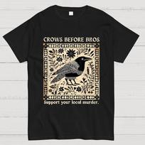 Crows Before Bros Unisex Unisex 100% Cotton Summer Casual Cool Loose T-Shirt L juoda