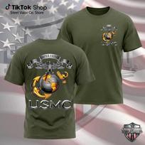 USMC Semper Fidelis Shirt, Eagle Globe Anchor Marine Corps Tee, United States M gray
