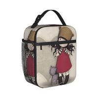 S-Santoro G-Gorjuss Insulated Lunch Bags Thermal Bag Reusable,Meal Container  High Capacity Tote Lunch Box Work  Outdoor One Size black