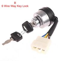 4/6 laidų benzininio generatoriaus uždegimo paleidimo raktinė jungiklių kombinacija 2-3Kw 168F ir 5-8Kw 188F generatoriams 6 Wire Way Key Lock