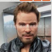 Senolio galvos kaukė, senutės veido kaukė, perukas, pagyvenusių žmonių kaukė, Helovino realistiška latekso kaukė Handsome guy mask【Hair