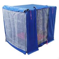 Šuns transportavimo narvo uždangalas, atsparus vandeniui ir vėjui, augintinio būdos apsauga nuo saulės, izoliuotas, tinkamas naudoti patalpose Blue Dual-use 61*43*50cm